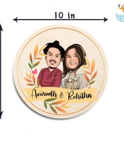 Chitra Chaya Personalized Caricature Round Name Plate | COD Not Available