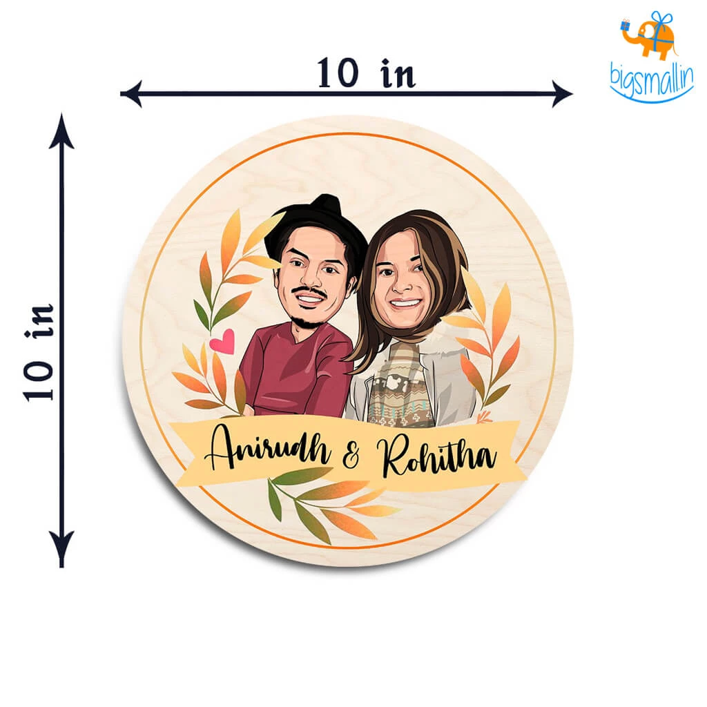 Chitra Chaya Personalized Caricature Round Name Plate | COD Not Available