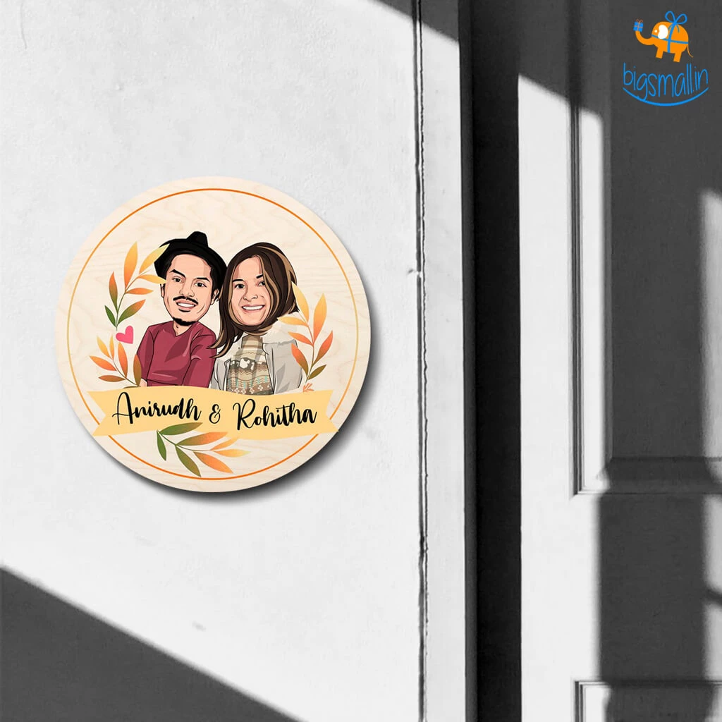 Chitra Chaya Personalized Caricature Round Name Plate | COD Not Available