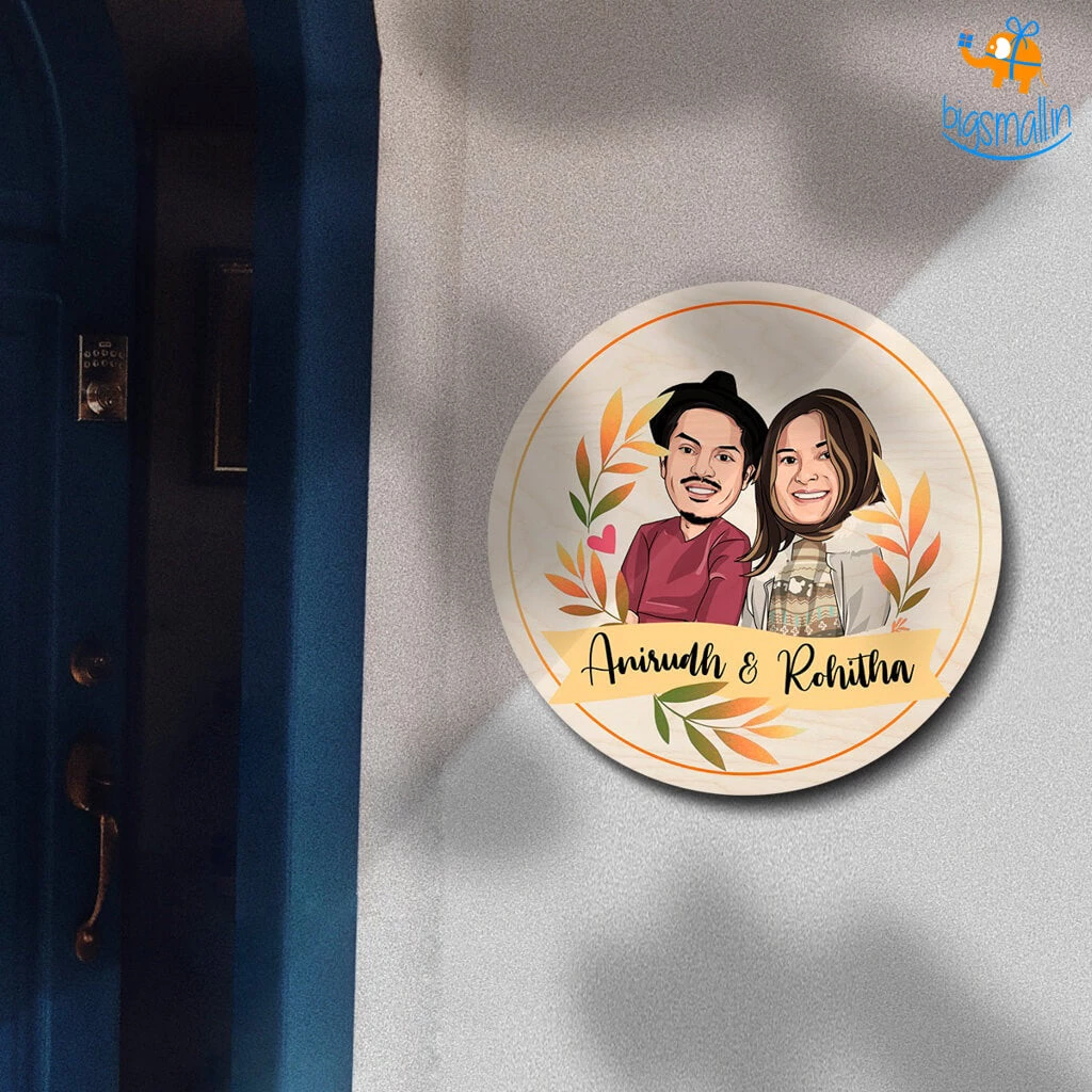Chitra Chaya Personalized Caricature Round Name Plate | COD Not Available