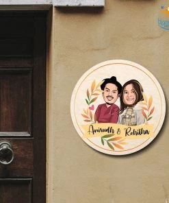 Chitra Chaya Personalized Caricature Round Name Plate | COD Not Available