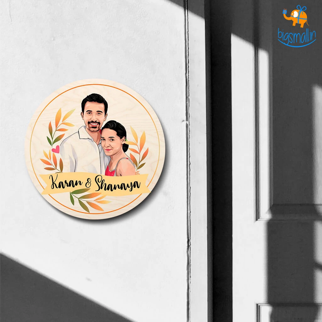 Chitra Chaya Personalized Caricature Round Name Plate | COD Not Available