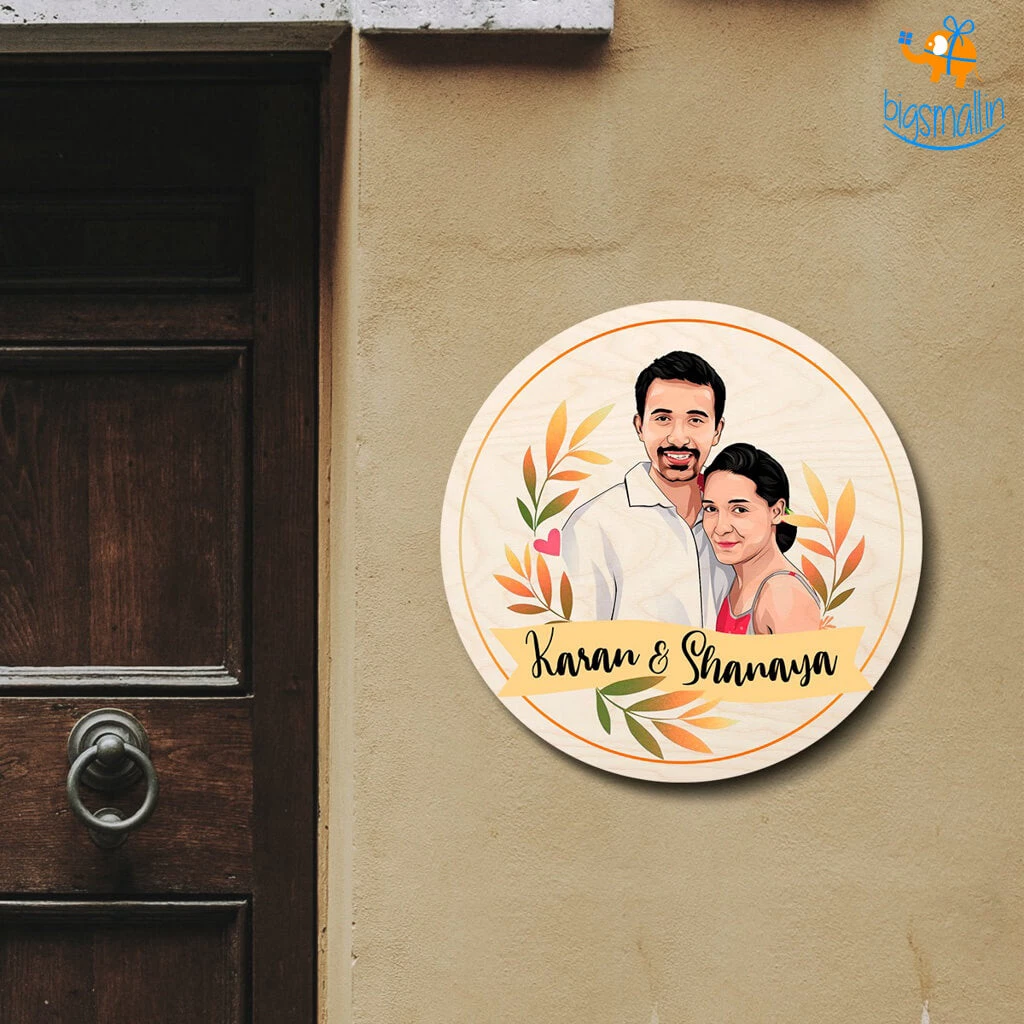 Chitra Chaya Personalized Caricature Round Name Plate | COD Not Available