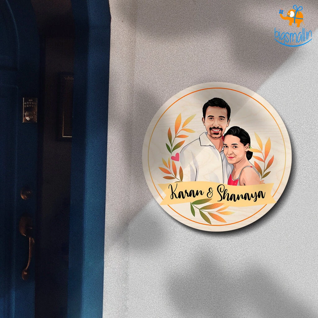 Chitra Chaya Personalized Caricature Round Name Plate | COD Not Available