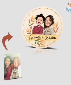 Chitra Chaya Personalized Caricature Round Name Plate | COD Not Available