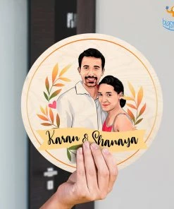 Chitra Chaya Personalized Caricature Round Name Plate | COD Not Available