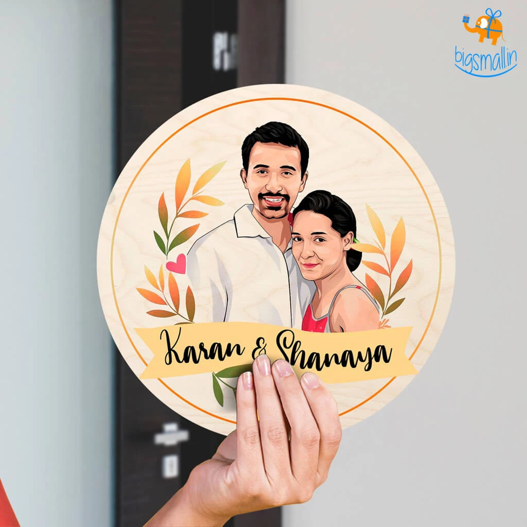 Chitra Chaya Personalized Caricature Round Name Plate | COD Not Available
