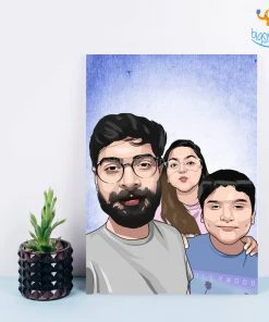 Chitra Chaya Personalized Caricature Wooden Portrait | COD Not Available