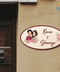 Chitra Chaya Personalized Caricature Oval Name Plate | COD Not Available