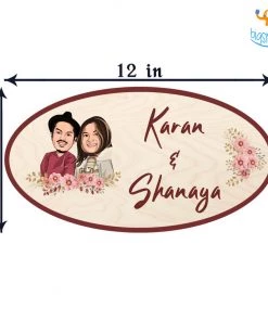 Chitra Chaya Personalized Caricature Oval Name Plate | COD Not Available