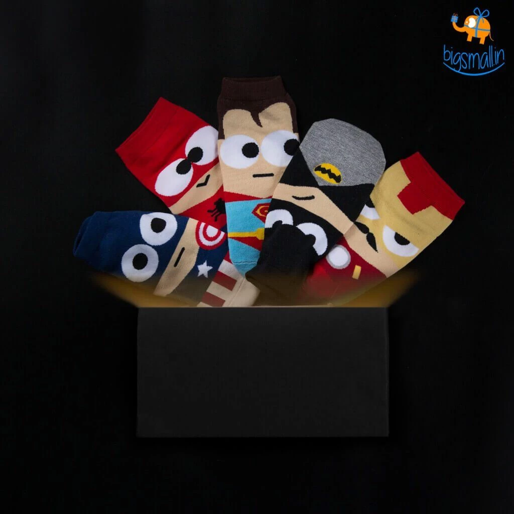 VinnyC Best Sellers Cartoon Superhero Socks - Set Of 5