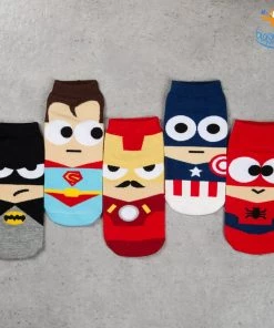 VinnyC Best Sellers Cartoon Superhero Socks - Set Of 5