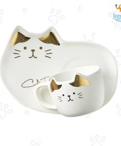 Bigsmall_hmk All Of It Kitty Cup & Saucer With Spoon Set
