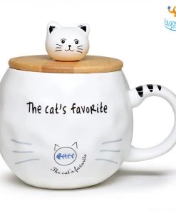 Akshay Mumbai Importer Kitty Mug With Lid & Spoon