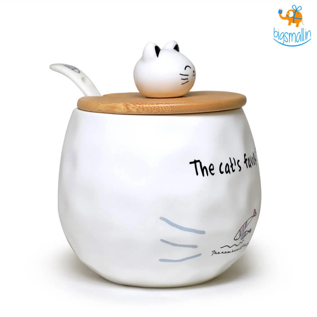 Akshay Mumbai Importer Kitty Mug With Lid & Spoon