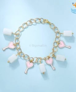 Yuvanta Heart-Key Beaded Charm Bracelet All Of It