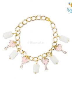 Yuvanta Heart-Key Beaded Charm Bracelet All Of It