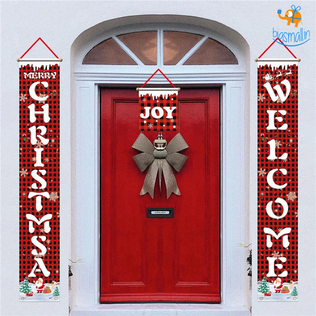 Coral Tree All Of It Christmas Banner - Set Of 3