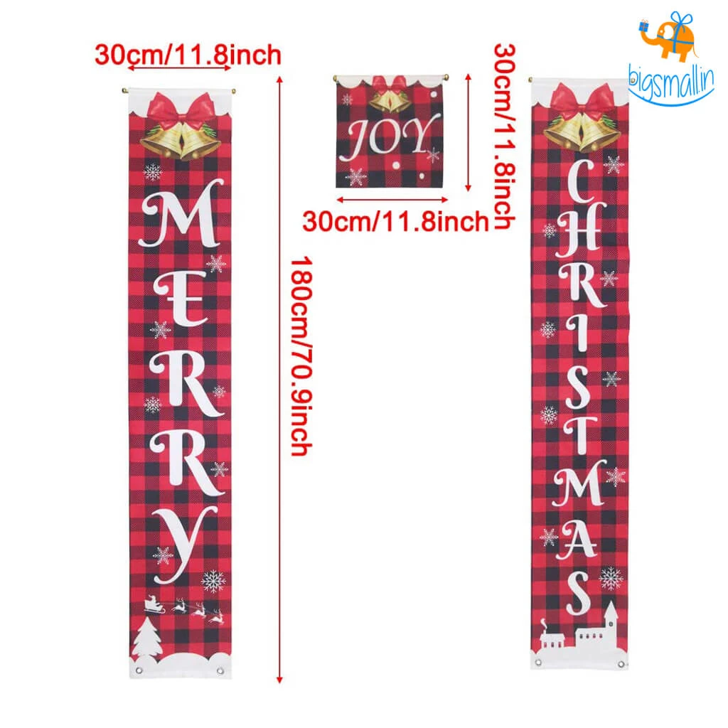 Coral Tree All Of It Christmas Banner - Set Of 3