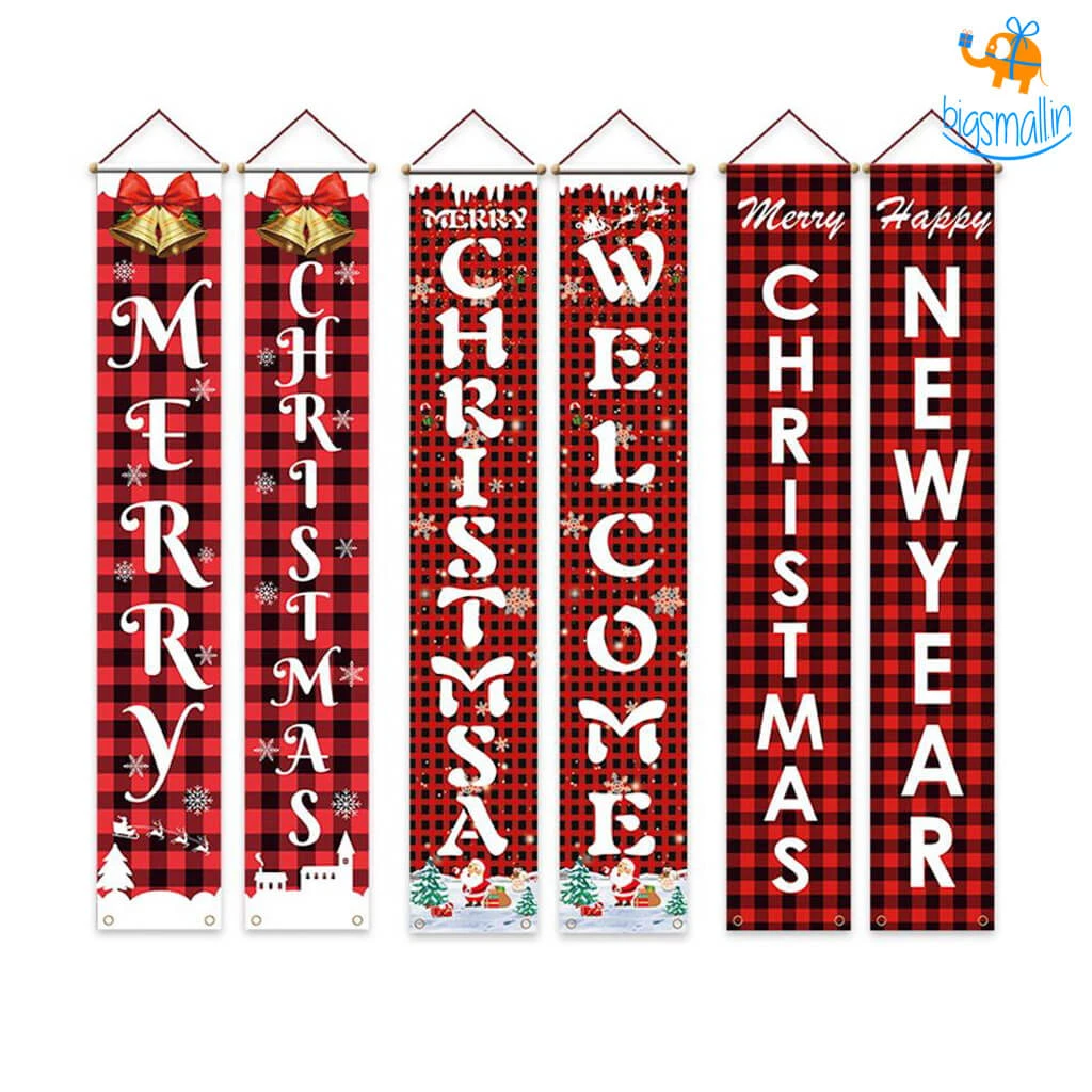 Coral Tree All Of It Christmas Banner - Set Of 3