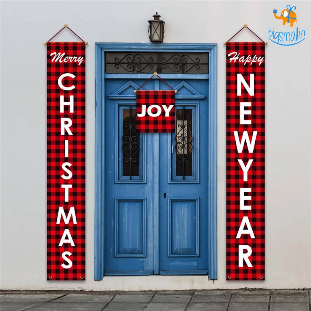 Coral Tree All Of It Christmas Banner - Set Of 3