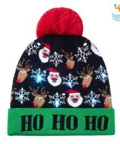 Coral Tree Christmas Cap With LED Lights All Of It