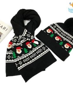 Coral Tree Christmas Scarf And Cap Set
