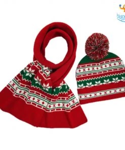 Coral Tree Christmas Scarf And Cap Set