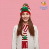 Coral Tree All Of It LED Christmas Cap & Scarf Set