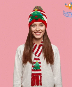 Coral Tree All Of It LED Christmas Cap & Scarf Set