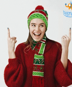 Coral Tree All Of It LED Christmas Cap & Scarf Set