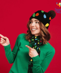 Coral Tree All Of It LED Christmas Cap & Scarf Set