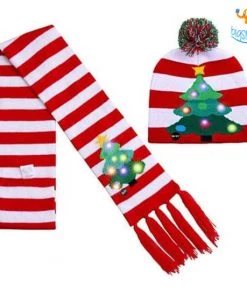 Coral Tree All Of It LED Christmas Cap & Scarf Set