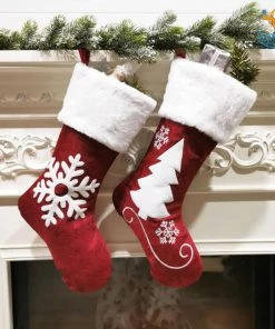 Coral Tree Christmas Decorative Fluffy Stocking All Of It