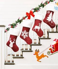 Coral Tree Christmas Decorative Fluffy Stocking All Of It