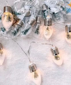 PunitSB Christmas Tree In A Snow Globe Bulb String Lights