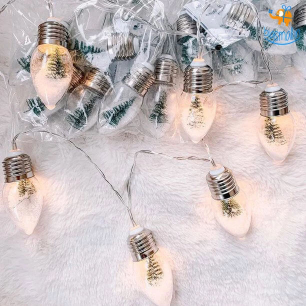 PunitSB Christmas Tree In A Snow Globe Bulb String Lights