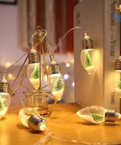 PunitSB Christmas Tree In A Snow Globe Bulb String Lights