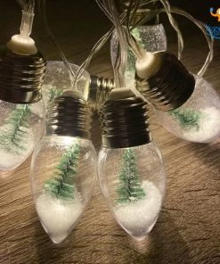 PunitSB Christmas Tree In A Snow Globe Bulb String Lights