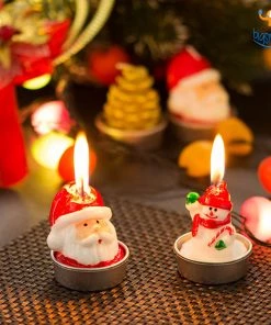 Coral Tree Christmas Wax Candles - Pack Of 3