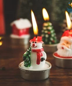 Coral Tree Christmas Wax Candles - Pack Of 3