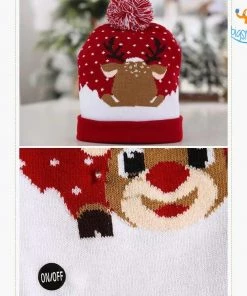 Coral Tree Christmas Cap With LED Lights All Of It