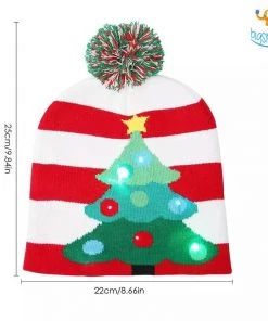 Coral Tree Christmas Cap With LED Lights All Of It
