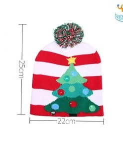 Coral Tree Christmas Cap With LED Lights All Of It