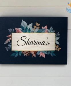 Chitra Chaya Personalized Blue Floral Name Plate | COD Not Available