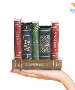 Bigsmall_hmk Retro Book Resin Stationery Holder - Hand Painted