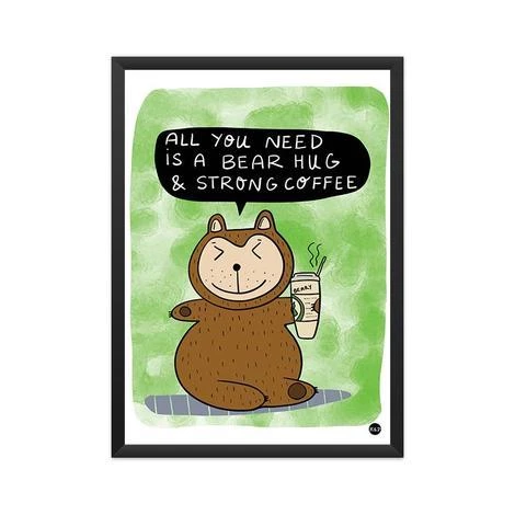 Krita & Penna Coffee Poster With Frame Father's Day