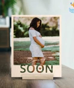 Chitra Chaya Personalized Baby Coming Soon Wooden Print Frame | COD Not Available