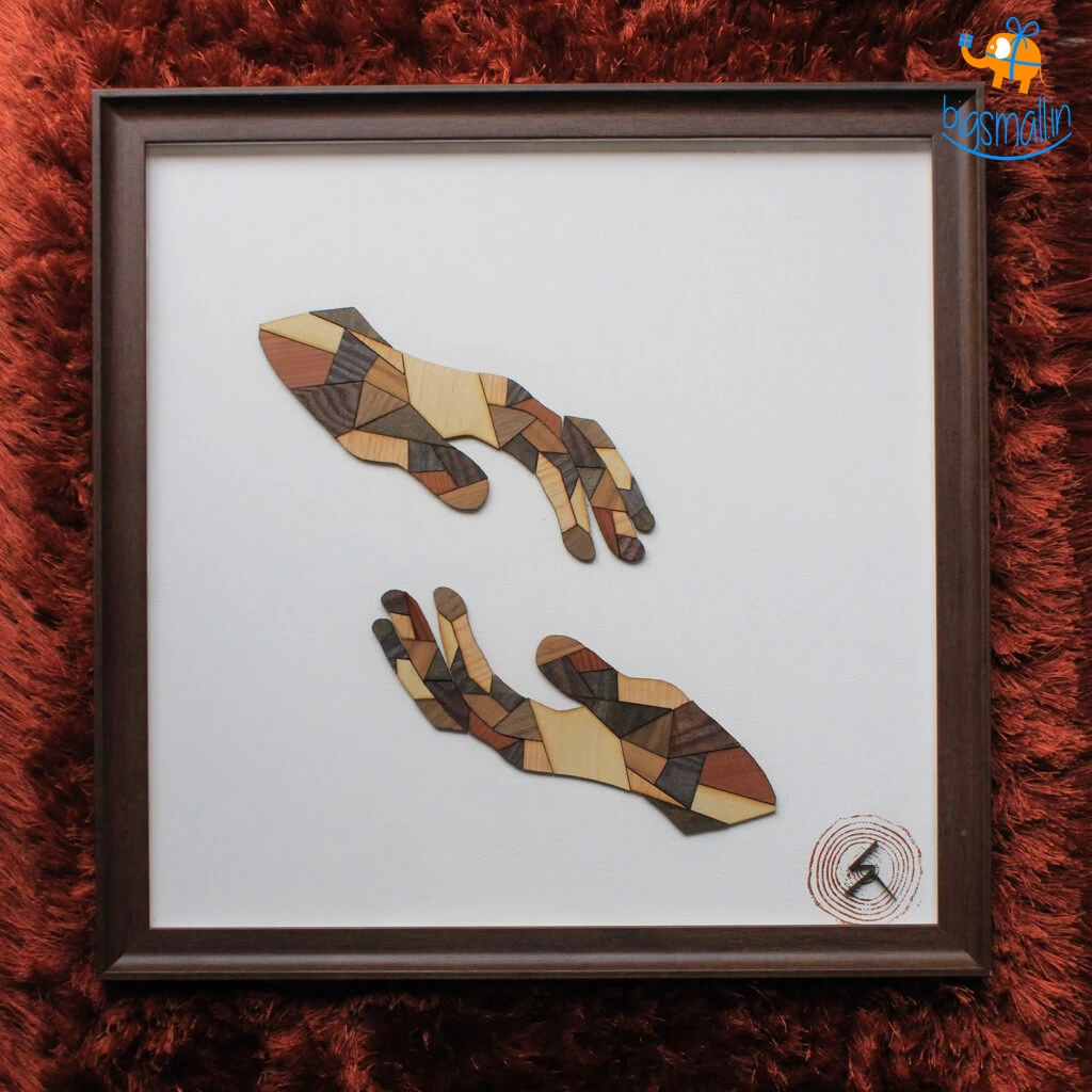 Shivam Chadha Studio Wooden Artwork Hands Of Rejuvenation - Contribute All Of It