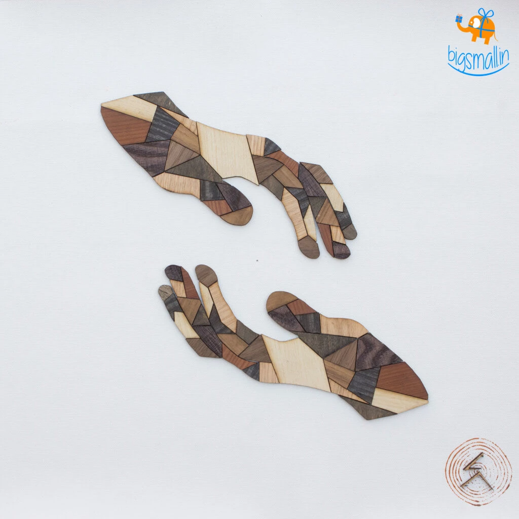 Shivam Chadha Studio Wooden Artwork Hands Of Rejuvenation - Contribute All Of It